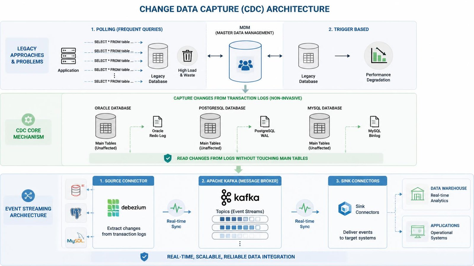 Clean CDC change data capture architecture